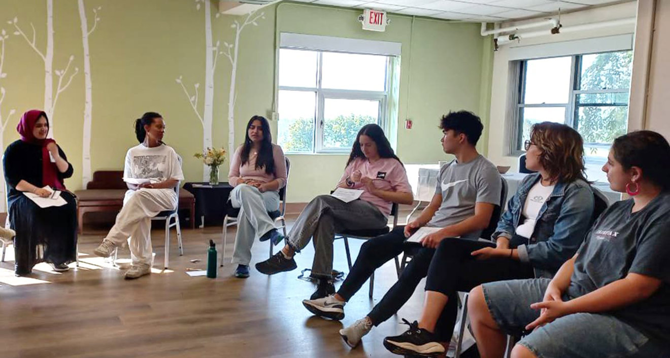 Wesleyan’s Mega Interfaith Leadership Council (MILC) went to Kripalu Center for Yoga and Health in Stockbridge, Mass. for a retreat on interfaith literacy. (Photo courtesy of the Office of Religious and Spiritual Life)