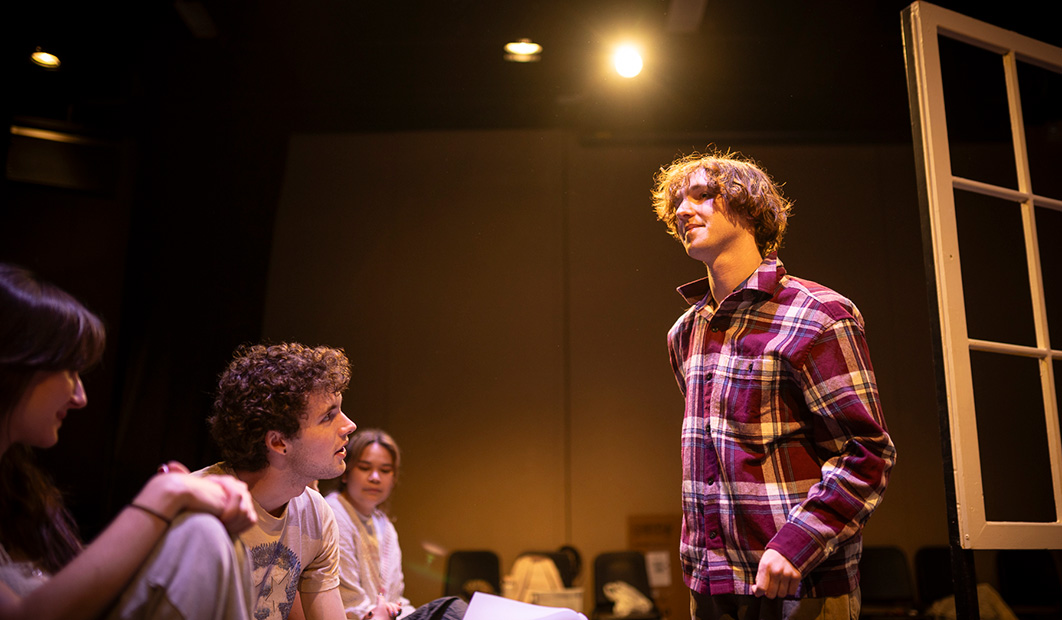 Students on stage